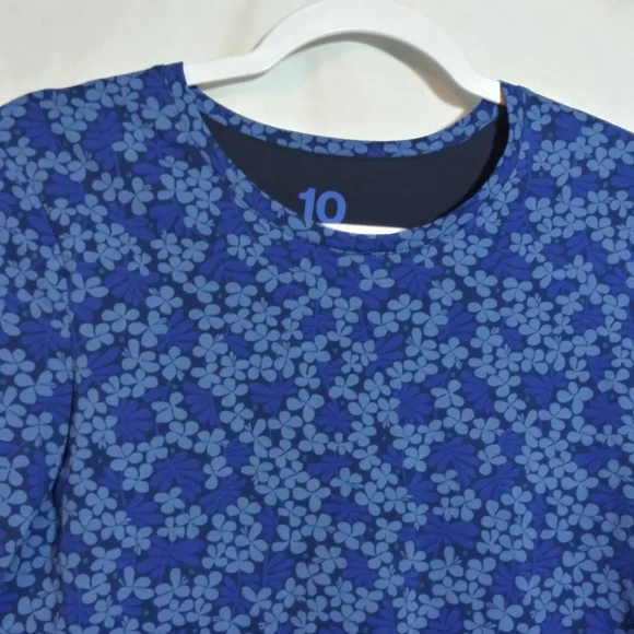 Gudrun Sjoden Flax Blue Ylva Pattern Cotton Long Sleeve Top Size Small - Picture 2 of 6